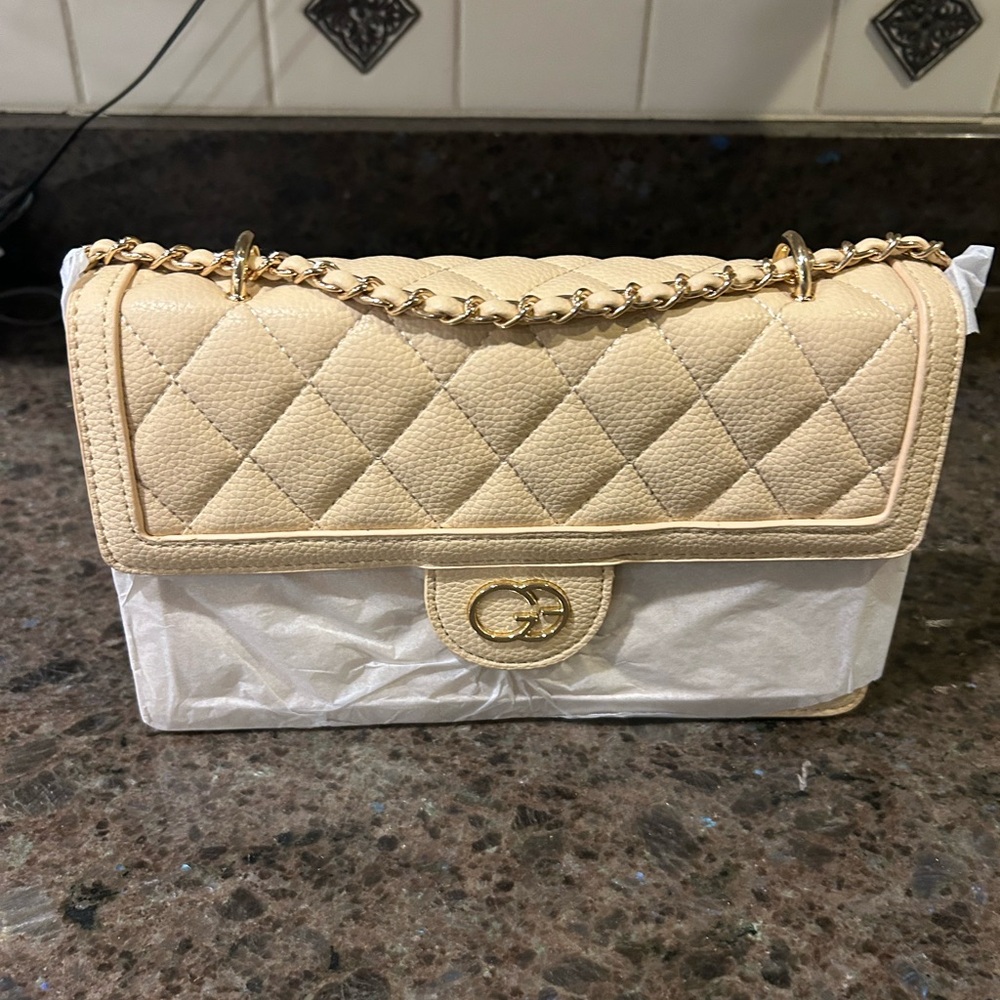 Grace Elizabeth Quilted Tan Chain Bag